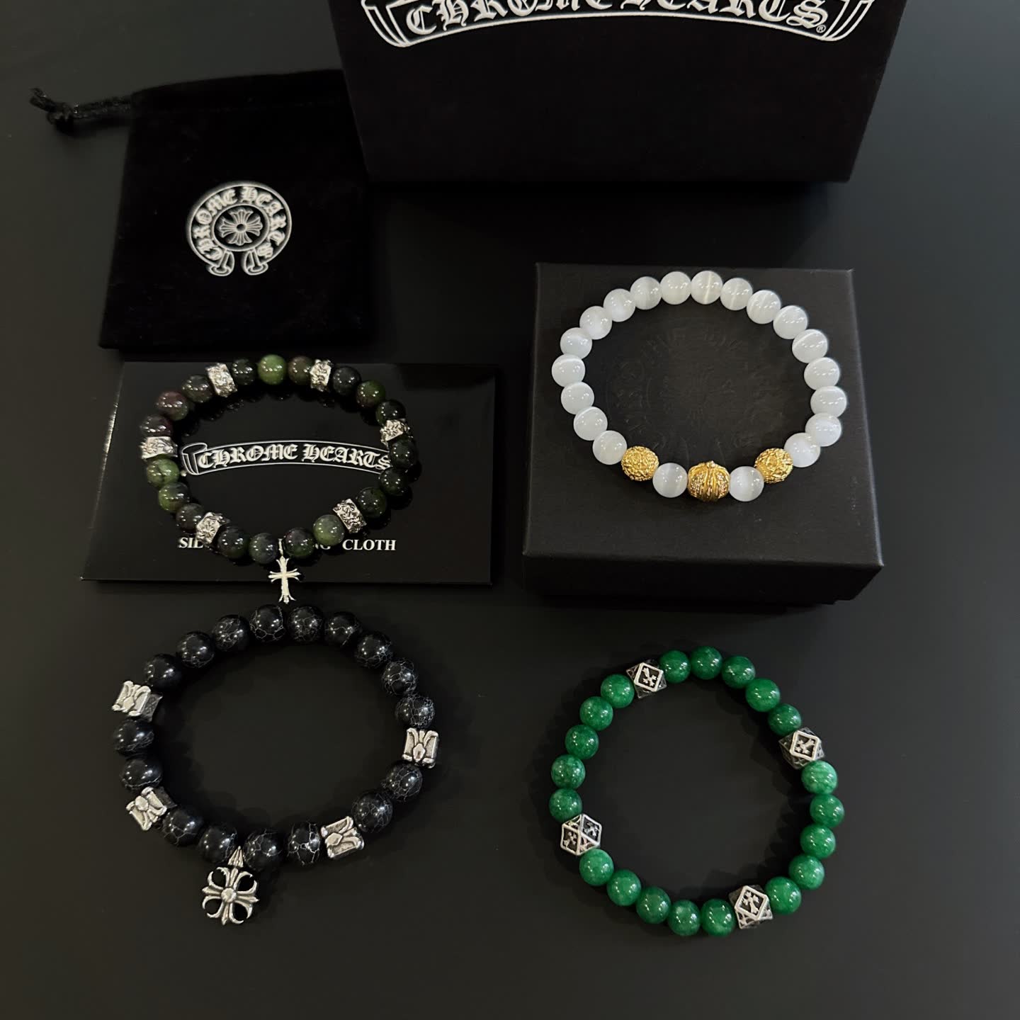 Chrome Hearts Gemstone Bracelets Set Chrome Hearts Gemstone Bracelets Set